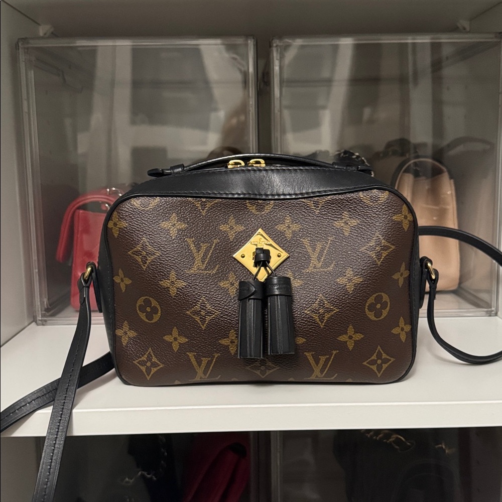 Authentic Louis Vuitton Saintonge Noir Monogram Crossbody Bag